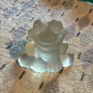 Vintage Gödel Frosted Glass Frog Figurine